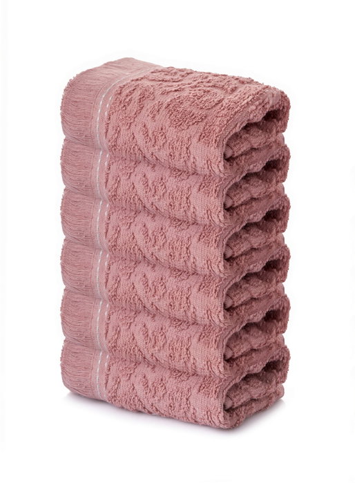 Mijolnir Juego de toallas de lavado Textured - Dusty Rose de 6 piezas